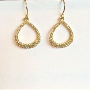 Gold and CZ Teardrop Earrings